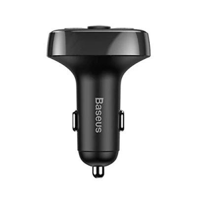 Afbeelding van Baseus Bluetooth Muziek FM Transmitter en Dubbele USB Poort S 09A Autolader Zwart