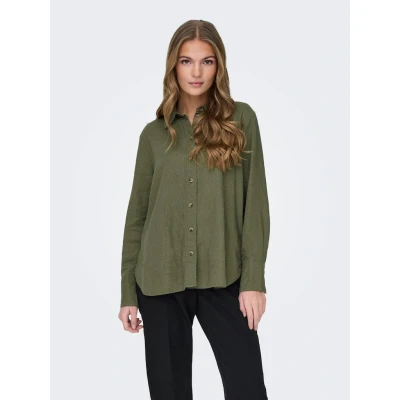 Afbeelding van JDY Locker Geschnitten ÄRMELBÜNDCHEN MIT VOLUMINÖSER Armschnitt Overhemdblouse, Dames, Maat: Small, Khaki