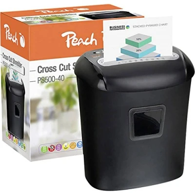 Afbeelding van Peach PS500 40 Papierversnipperaar 10 vellen Cross cut 5 x 16 mm P 4 21 l Ook geschikt voor Nietjes