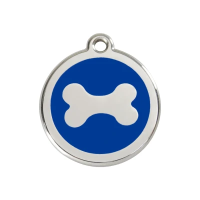 Afbeelding van Bone Navy roestvrijstalen hondenpenning medium/gemiddeld dia. 3 cm RedDingo