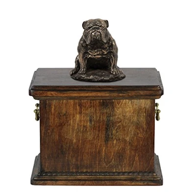 Afbeelding van Bulldog II Elegante urn hond met beeldje voor de as van een