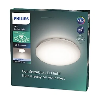 Afbeelding van Plafondlamp Philips Moire Wit 17 W Metaal/Plastic (32 x 6,8 cm) (4000 K)
