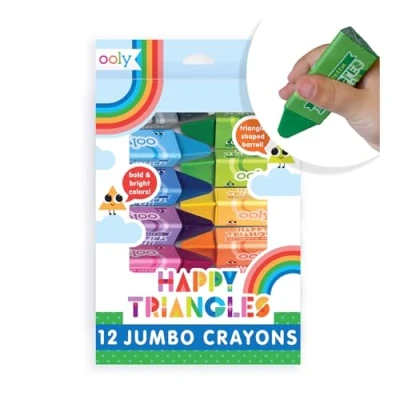 Afbeelding van Ooly Happy Triangles Krijt driehoek Set van 12