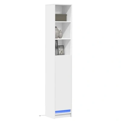 Afbeelding van Dressoir met LED 36x32,5x200 cm bewerkt hout wit