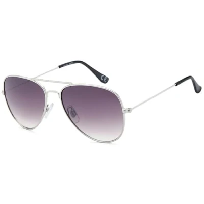 Afbeelding van styleBREAKER Kinderen pilotenzonnebril met roestvrij stalen frame, gespiegeld of getint 09020059, Zilverkleurig frame / grijs kleurverloop glas