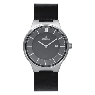 Afbeelding van ORPHELIA Herenhorloge, kwarts, analoog, serendipity, zilver/zwart/grijs, Riem
