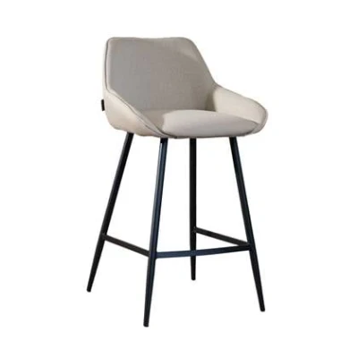 Afbeelding van Bronx71 Scandinavische barkruk Lova gerecyclede stof taupe 68 cm