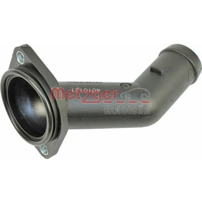 Afbeelding van METZGER 4010121 Flens Motorblok, Voor, Links, Thermostaat Met pakking VOLKSWAGEN: Transporter 5, Golf 4, AUDI: A3 Hatchback, Sportback