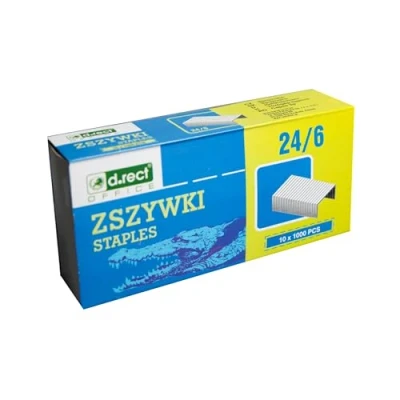 Afbeelding van D.RECT nietjes 24/6 voor kantoor verpakking 10.000 stuks, 10 x 1000 stuks