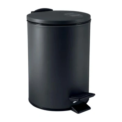 Afbeelding van Spirella Pedaalemmer Cannes zwart 3 liter metaal L17 x H25 cm soft close toilet/badkamer