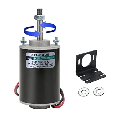 Afbeelding van Mini 12 V/24 V CW/CCW permanente magnetische motor DC omkeerbare elektrische transmissiemotor hoge snelheid magneet DIY generator (roterende as met schroefdraad)