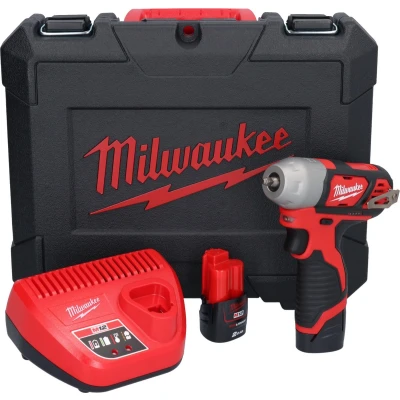 Afbeelding van Milwaukee M12 BIW14 202C accu slagmoersleutel 12 V 50 Nm 1/4&quot; ( 4933443897 ) + 2x oplaadbare batterij 2.0 Ah lader koffer
