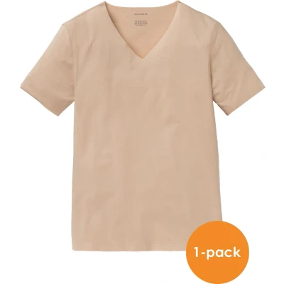 Afbeelding van SCHIESSER Laser Cut T shirt (1 pack) naadloos met diepe V hals Beige Maat: S