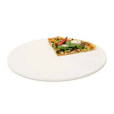 Afbeelding van Relaxdays Pizzasteen rond cordieriet pizzaplaat baksteen voor oven of bbq beige