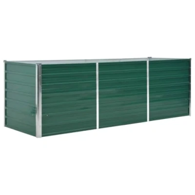Afbeelding van vidaXL Hoogslaper voor de tuin, verzinkt, 240 x 80 77 cm, groen