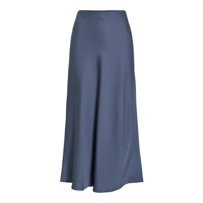 Afbeelding van Vila Rok Viellette Hw Midi Skirt Noos 14084182 Vintage Indigo Dames Maat W34