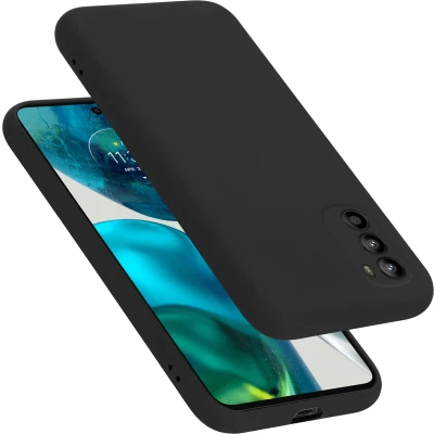 Afbeelding van Cadorabo Hoesje geschikt voor Motorola MOTO G52 4G / G82 5G in LIQUID ZWART Beschermhoes gemaakt van flexibel TPU silicone Case Cover