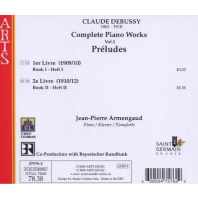 Afbeelding van Debussy: Complete Piano Works Vol.1: Preludes