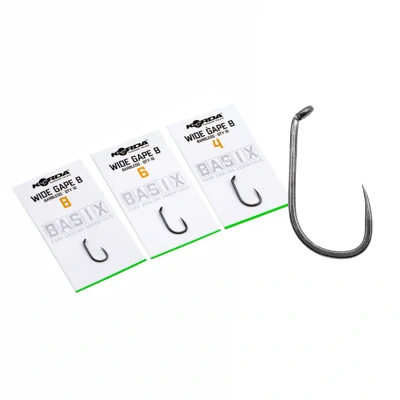 Afbeelding van Korda Basix Wide Gape Barbless size 8 Karper haken