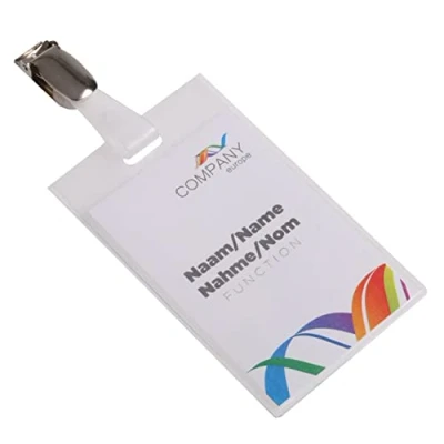 Afbeelding van Badgehouder Europel strip + clip 60 x 90 mm Transparant 24 stuks