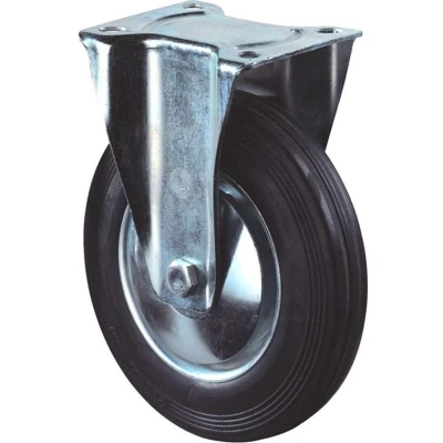 Afbeelding van Kelfort Bokwiel, zwart rubber wiel met stalen velg en rollager, 50kg 80mm