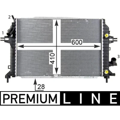 Afbeelding van MAHLE ORIGINAL CR 1857 000P Radiateur 600 410 28 Koelribben gesoldeerd OPEL: Zafira B