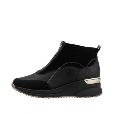 Afbeelding van Rieker Basket COMPENSÉ Morokko Sneakers hoog, Dames, Maat: 38, Noir Textiel