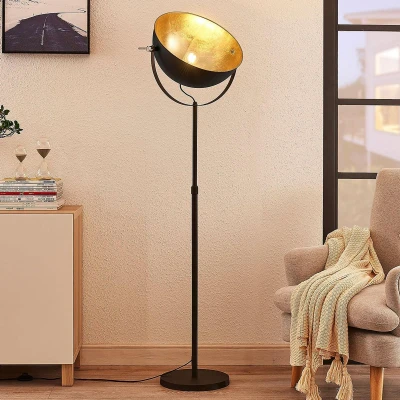 Afbeelding van Lindby vloerlamp 1licht metaal H: 165 cm E27 zwart, goud