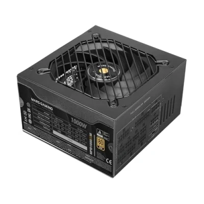 Afbeelding van MARS GAMING MPB1000SIM, voeding volledig modulair ATX 1000 W, 80Plus Gold 90%, ventilator SI Extreme Silence 140 mm, AI2 RPM, DC en SMD, 3.1 PCIe 5.1, zwart