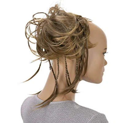 Afbeelding van PrettyShop XXL haarstrik, bruiloftskapsels, golvend, rommelig, volume, bruin mix, G6D