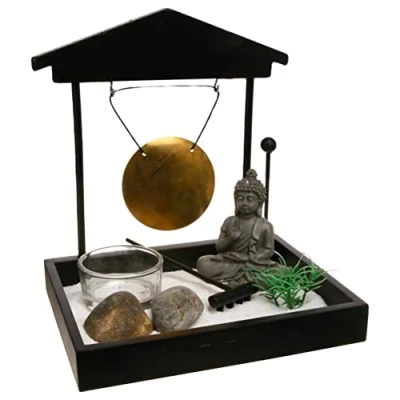 Afbeelding van BOEDHDHA WAXINE ZEN TUINTJE BUDDHA GONG PLATEAU / TUIN