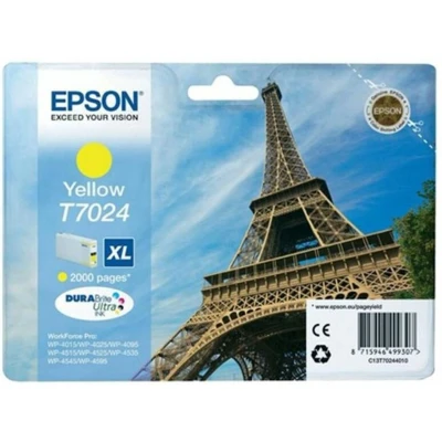 Afbeelding van Epson T7024 (C13T70244010) Inktcartridge Geel