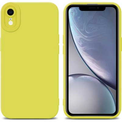 Afbeelding van Cadorabo Hoesje geschikt voor Apple iPhone XR in Fluid GEEL Beschermhoes gemaakt van flexibel TPU silicone Cover Case