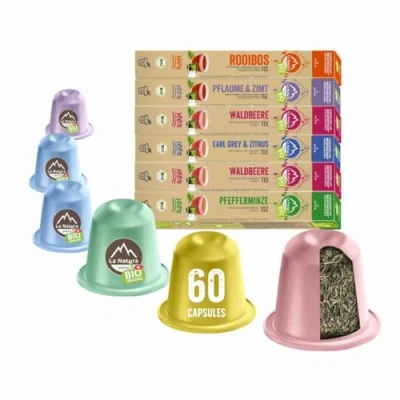Image de Lot de 60 capsules thé bio Compatibles avec Nespresso La Natura Lifestyle Compostables industriellement