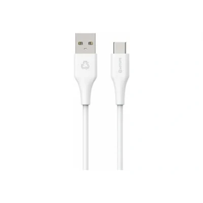 Image de eSTUFF INFINITE Câble USB 24 pin C (M) droit pour 2.0 1 m Power Delivery (60W), plastique recyclé à 100 % blanc