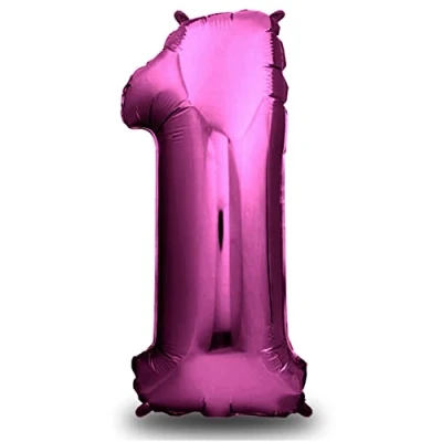 Afbeelding van envami® Verjaardagsballon, XXL, roze, reusachtige folieballon, 101 cm, verjaardagsdecoratie, decoratieve cijferballon voor verjaardag, zweeft met helium