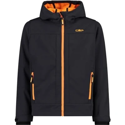 Afbeelding van CMP softshelljas voor kinderen met vaste capuchon 3a00094 capuchon, uniseks, kinderen, Antraciet