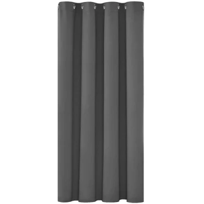 Afbeelding van Deconovo thermoisolerende verduisteringsgordijnen, 132 x 138 cm (breedte hoogte), gordijnen voor woonkamer en slaapkamer, modern design met oogjes, lichtgrijs, 1 stuk