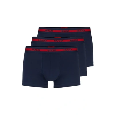 Afbeelding van HUGO Trunk Triplet 3 PACK Onderbroeken, Heren, Maat: Large, Navy