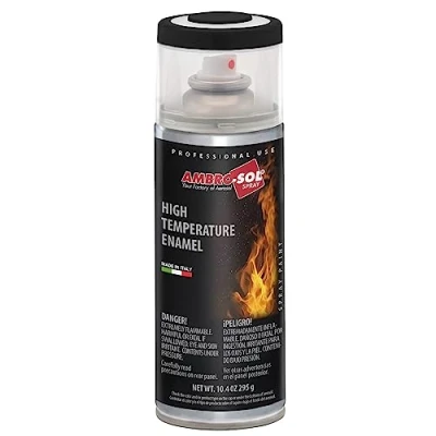 Afbeelding van Ambro Sol V400TEMP1 Vernis/verf op hoge temperatuur, voor het vernieuwen van oppervlakken die normaal bij temperaturen worden blootgesteld, recyclebaar, 400 ml, matzwart