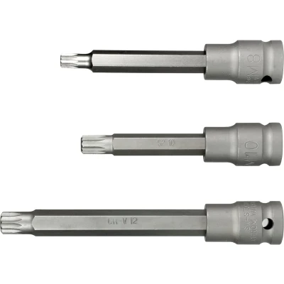 Afbeelding van SW Stahl 05213L Doppenset 3 Spline Binnen veeltandig Chroom vanadium staal 1/2duim Vierkant