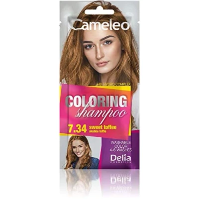 Afbeelding van Cameleo Getinte shampoo Sweet Toffee snelle en eenvoudige verfrissing van de kleuren &quot;kleur in kleur&quot; zonder ammoniak oxidatiemiddelen zak 40 ml