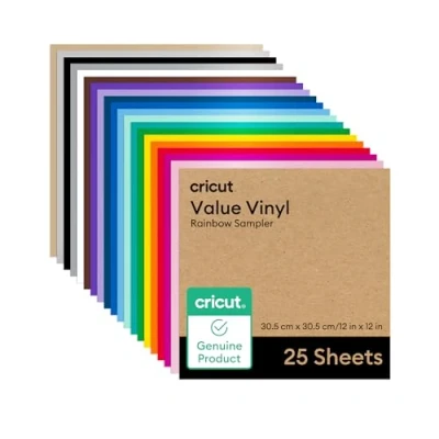 Afbeelding van Cricut 25 stuks permanente vinylvellen voor gebruik met alle snijmachines, 30,5 x cm