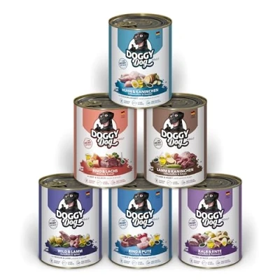 Afbeelding van 6x800g Doggy Dog Adult Mix (6 soorten) nat hondenvoer