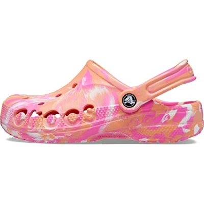 Afbeelding van Crocs Baya Graphic Clog Uniseks klompen, Gemarmerde papaja