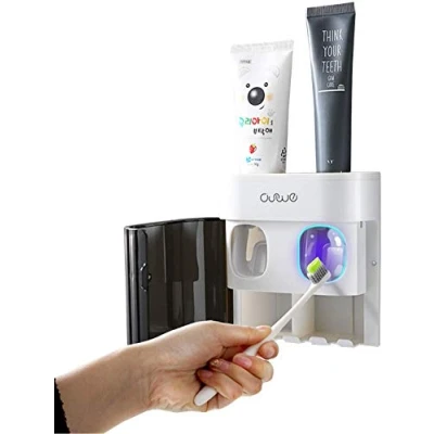 Afbeelding van DoDuo tandenborstelhouder voor wandmontage elektrische dubbele tandpasta dispenser