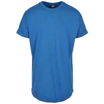 Afbeelding van Urban Classics LONG Shaped Turnup Tshirt basic, Heren, Maat: XL, Sporty blue