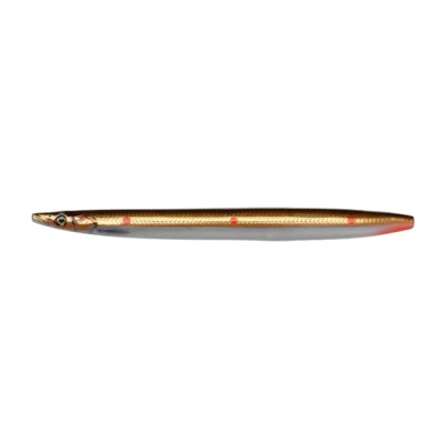 Afbeelding van Savage Gear 3D Linethru Sandeel Brown Copper Red Dots S 13.5cm (23g) Zeeviskunstaas