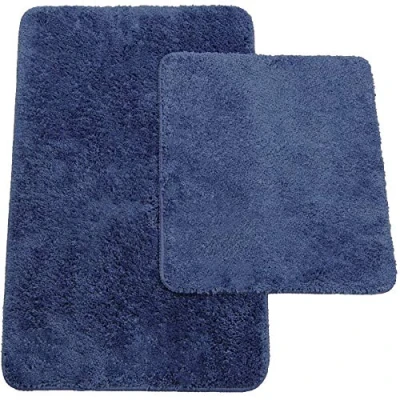 Afbeelding van Brandsseller Badmatten set van 2 bestaande uit badmatten: ca. 50/80 cm en wc mat 45/50 kleur: blauw