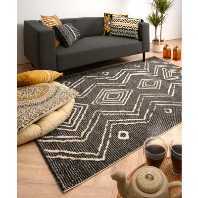 Afbeelding van Berber Vloerkleed Beni Ouarain Bahij Antraciet/crème 280x380 Cm